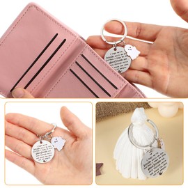 Nogeqi Best Friend Keychain, Small Gift for Women Friend, Long Distance Friendship Gifts for Best Friends Women, Friendship Keychain, Funny Ghost Keychain for Best Friend Classmates(Silver, White)