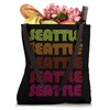 Retro Seattle Washington Inline Font Disco Design Vintage Tote Bag