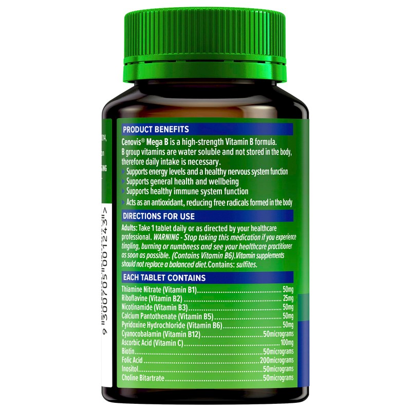 Cenovis Mega B Tablets 100 - High-Strength Vitamin B Formula
