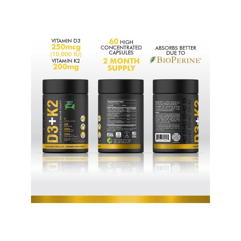 GREEN ROYALTY D3+K2 SUPPLEMENT 250MG