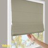 Cordless Roman Shades for Windows, 100% Blackout Linen Fabric Window
