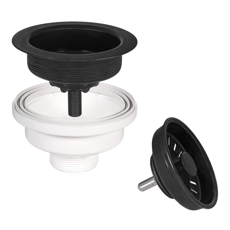 Ruvati Kitchen Sink Basket Strainer Drain Assembly - Matte Black