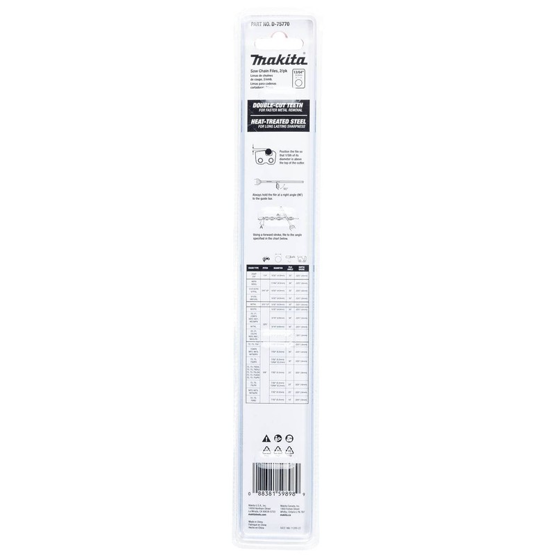 Makita D-75873 7/32" Round Saw Chain Files, 2/pk