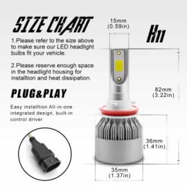 Unbranded For Buick LaCrosse 2010-2013 6x 6000K LED Headlight Hi/Lo beam + Fog Light Bulbs