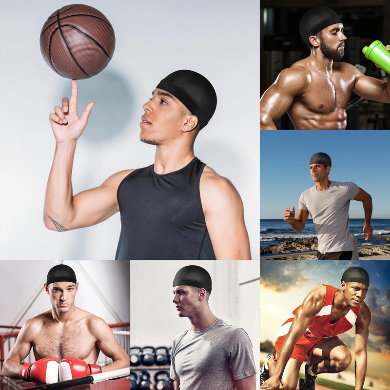 4Pcs Wave Cap for Men Silky Durags Elastic Band Wave