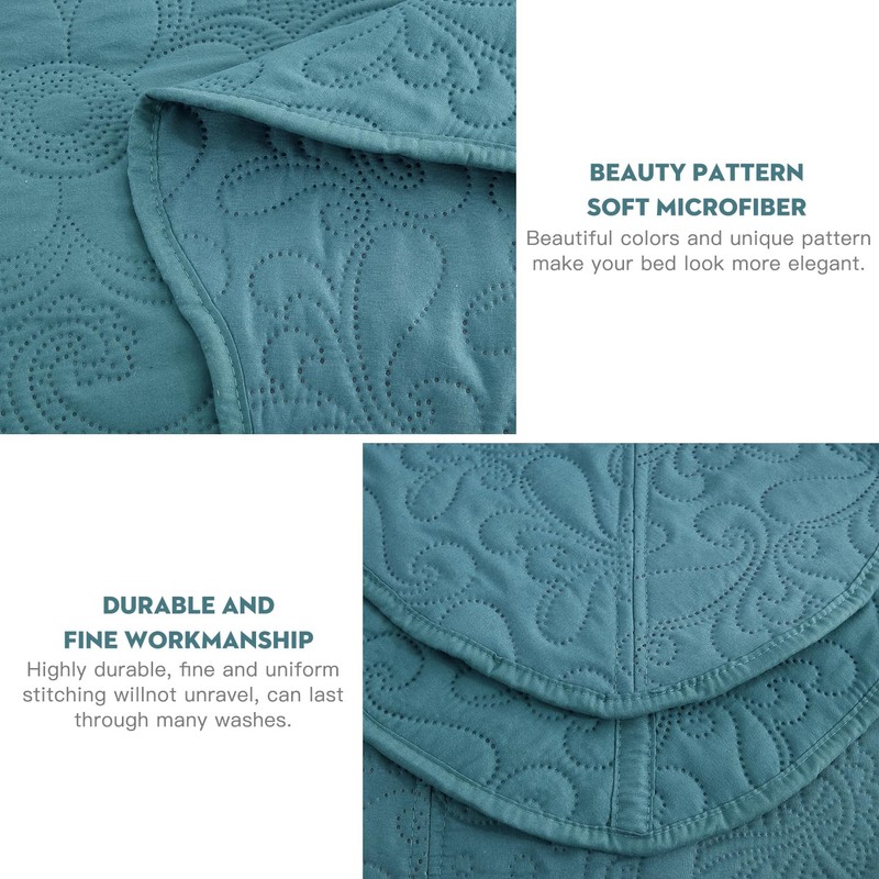 Blythease Oversized King Bedspread 128x120 Extra Wide, Ultrasonic Lightweight Bedding
