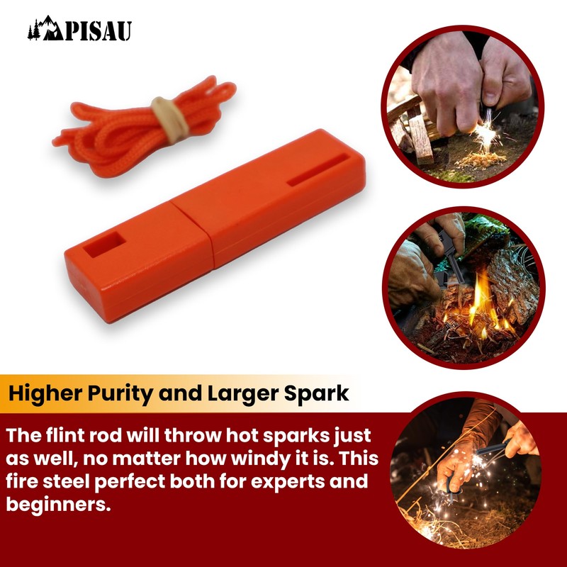 Fire Starter Flint Emergency Waterproof for Camping, Fishing and Hunting