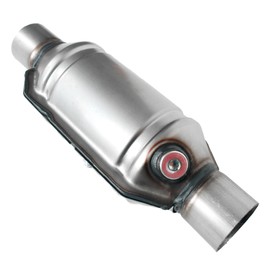 RZOCARULE Universal Catalytic Converter, 2.5" Inlet/Outlet Catalytic Converter Universal High Flow Front Cat Convertor Direct-Fit with O2 Port & Heat Shield