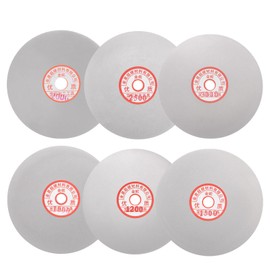 uxcell 6pcs Diamond Sanding Grinding Disc Set, 6-Inch (150mm) Grit 1000/1200/1500/2000/2500/3000 1/2" Arbor Hole, Flat Lap Wheel Polishing Discs for Gemstone Tile Glass Stone Metal