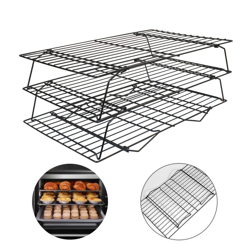 SCDGRW 3-Tier Stackable Cooling Racks, Stainless Steel Wire Rack Baking