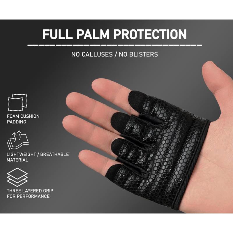 FITNESS FORCE Workout Gloves for Men & Women Partial Weight
