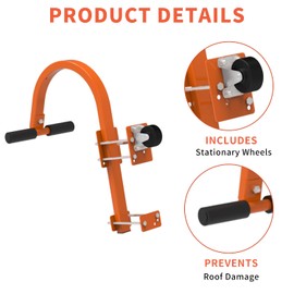 Roof Ladder Hooks,Heavy Duty Steel Extension Ladder Stabilizer for Roof,Ladder Roof Hook with Wheel Extension Ladder Rubber Grip T-Bar for Roof Ridge 2 Pack