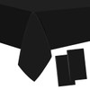 Jepeux 2 Packaging Black Plastic Tablecloth, 54 inch x108 inch