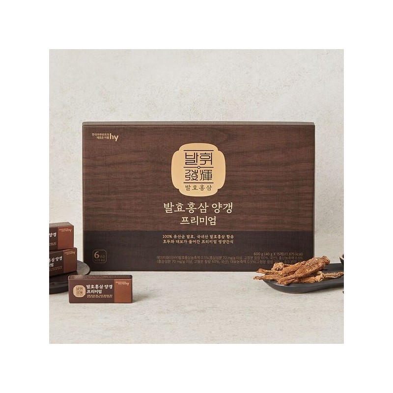HY 에치와이 발효 홍삼양갱 프리미엄(40 g x 15개) 15일분 HY