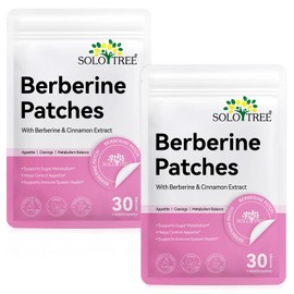 Berberine Patches Healthy Shape Support, Botanical Plant-Based Formula with Berberine, Chromium - 30 Vegan Patches (60PCS)