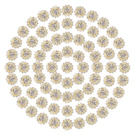 PATIKIL 12mm Sunflower Diamond Sew on Rhinestones, 150 Pcs Rhinestone Sequin Embellishments Crystal Glass Metal Base Flower Claw Rhinestones for Bedazzling Crafting Clothes, White