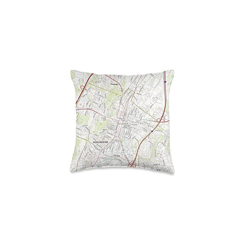 Winchester VA Map (2016) Throw Pillow