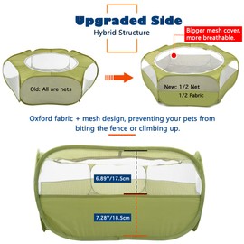 VavoPaw Small Animal Kitten Playpen, Pet Exercise Fence Waterproof with Zippered Cover, Pet Cage Tent, Small Yard Fence for Guinea Pig, Cat, Rabbit, Hamster, Chinchillas, Hedgehogs, Avocado Green