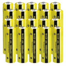 PKCELL 20x Button Top 1.2v 1000mAh AA Rechargeable Batteries Ni-CD for Solar Light Lamp