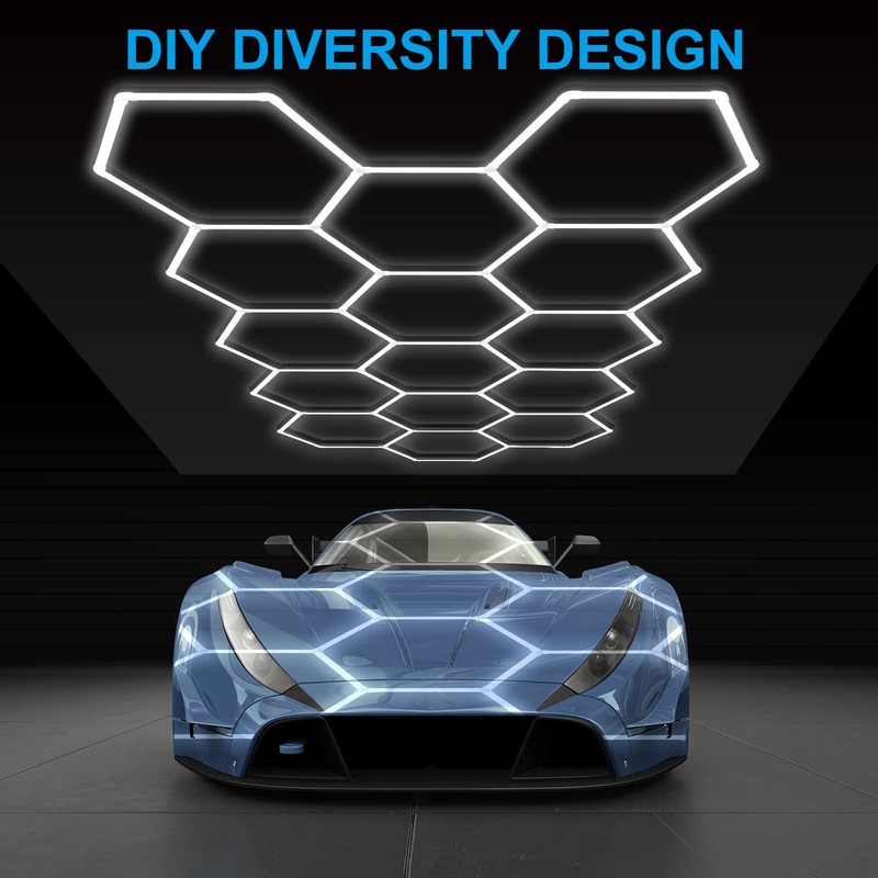 LZHOME LED Hexagon Garage Lights: 15900LM Super Bright 3 Hexagon