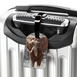 Nicokee African Elephant Luggage Tag Suitcase Label Bag Tag Travel Accessories Baggage Name Tag - 1 pack