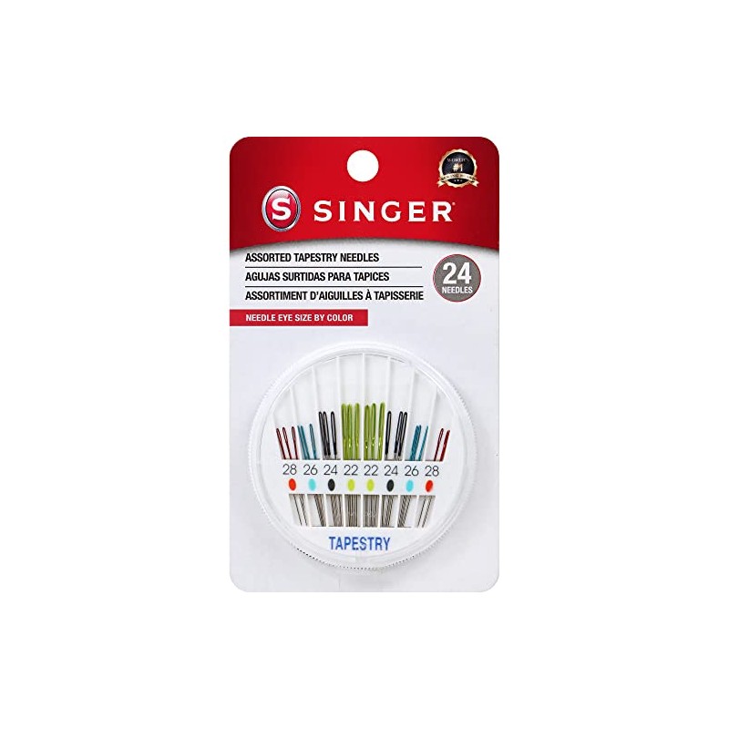 SINGER - Agujas de tapiz en esfera compactas, agujas de