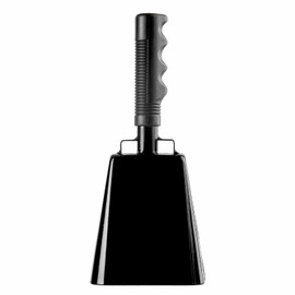 Steel Cow Bell with Handle Cowbells, Cheering Bell and Loud Noise Makers Hand Bells for Sporting Events, Football Games,School Bell,Farm Hand Chimes Percussion Musical Instrument (10 inch Black)
