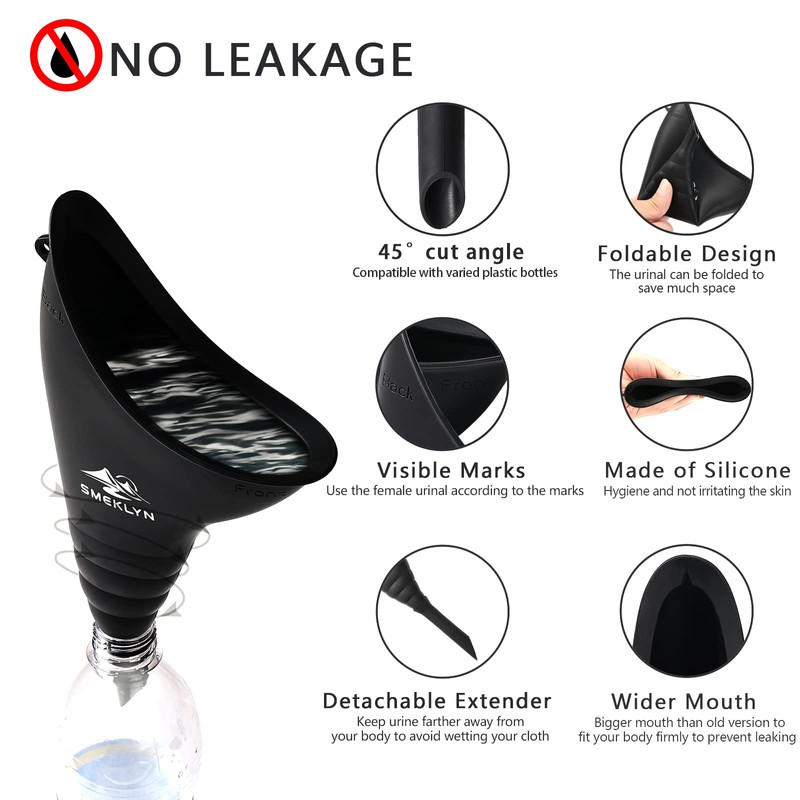 SMEKLYN Female Urination Device Women Pee Funnel Reusable Silicone Urine