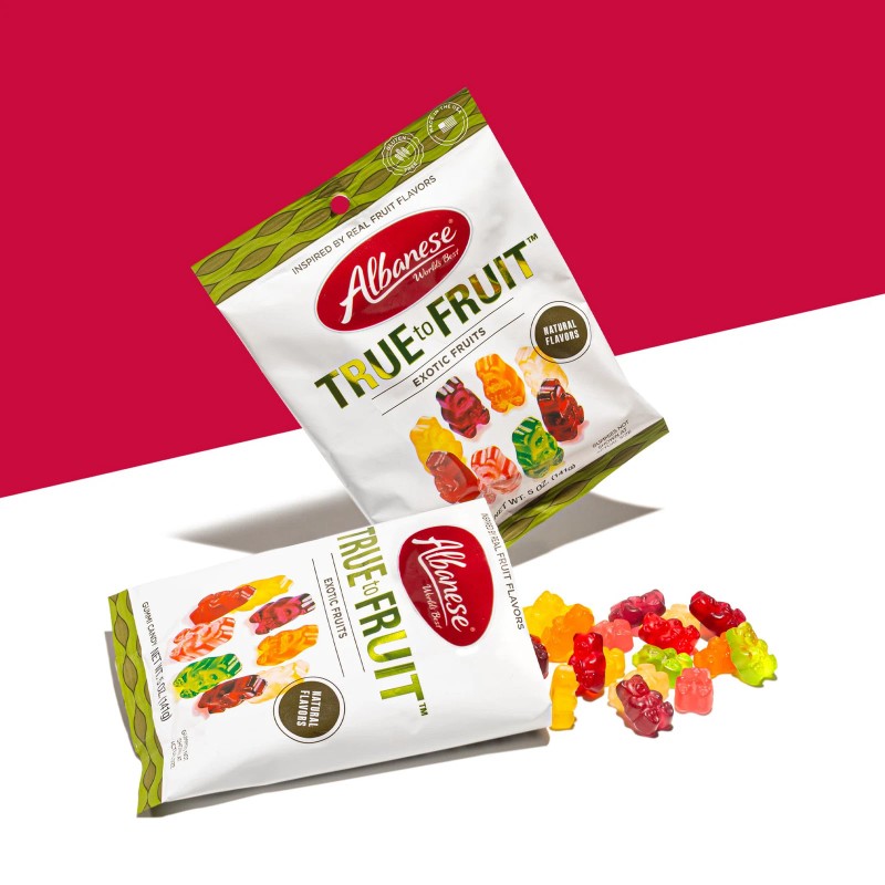 Albanese True to Fruit Gummy Candy 25 Ounce Pack Exotic