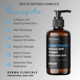 Copper Peptide + Matrixyl 3000 Anti-Aging Serum – Collagen & Hyaluronic Acid, 4oz