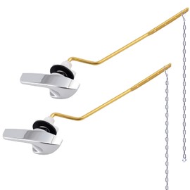 Hygie Rinse 2Pack Universal Side Mount Toilet Handle Replacement Kit Compatible with Kohler K-GP30324-CP/Glacier Bay Toilet with Flapper Chains, Metal Toilet Flusher Lever, Chrome