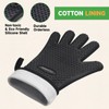 GEEKHOM Silicone Oven Gloves Heat Resistant BBQ Gloves with Cotton