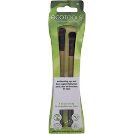 EcoTools, Enhancing Duo Set, Dúo de Brochas para Ojos, Set de Pinceles para Maquillar, Define y Difumina, Modelo 1217