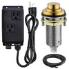 SINKINGDOM SinkTop Air Switch Kit with Brass Gold Long Button (Full Brass) for Garbage Disposal