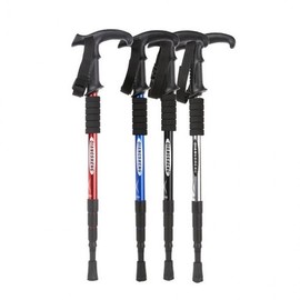 4-stage foldable lightweight T-shaped hiking stick cane 1p (T-shaped) red