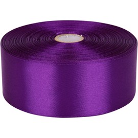 Baocuan 1-1/2 inch Purple Satin Ribbon 50 Yards Solid Fabric Ribbons Roll for Wedding Invitations, Bridal Bouquets, Sewing, Party Decorations, Gift Wrapping and More