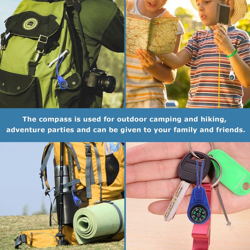 12 Stück Mini Kompass,Anhänger,Taschenkompass Geschenke,Anhänger Compass,Kompass Klein,Schlüsselanhänger,Multi-Farbe Mini Überleben Für