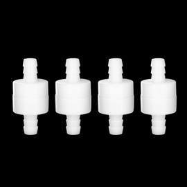 Feelers 3/16" (4MM) One Way Inline Check Valve Non-Return One-Way Air Water Gas Check Valve Ozone Resistance PVDF, Pack of 4