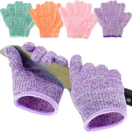 Eummy 4 Pairs Kids Cut Resistant Gloves Gardening Gloves Level 5 Protection Cutting Gloves for Kids Whittling Gloves Food Grade Work Cut Proof Gloves for Cooking Carving and Gardening(4pcs)