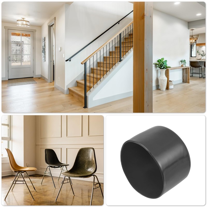 sourcing map 2pcs 60mm(2 3/8") Rubber End Caps, Round Vinyl