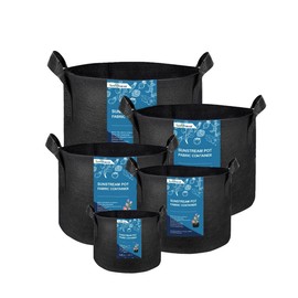 SunStream 5-Pack 2 Gallons (8L) Heavy Duty Thickened Nonwoven Fabric Pots Grow Bags with Handles