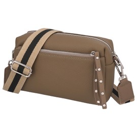 Haroi Women's Shoulder Bag, Crossbody Shape, Small, Large Capacity, Genuine Leather, Mini Shoulder Bag, Pochette, Mini Bag, Casual Bag, sand beige