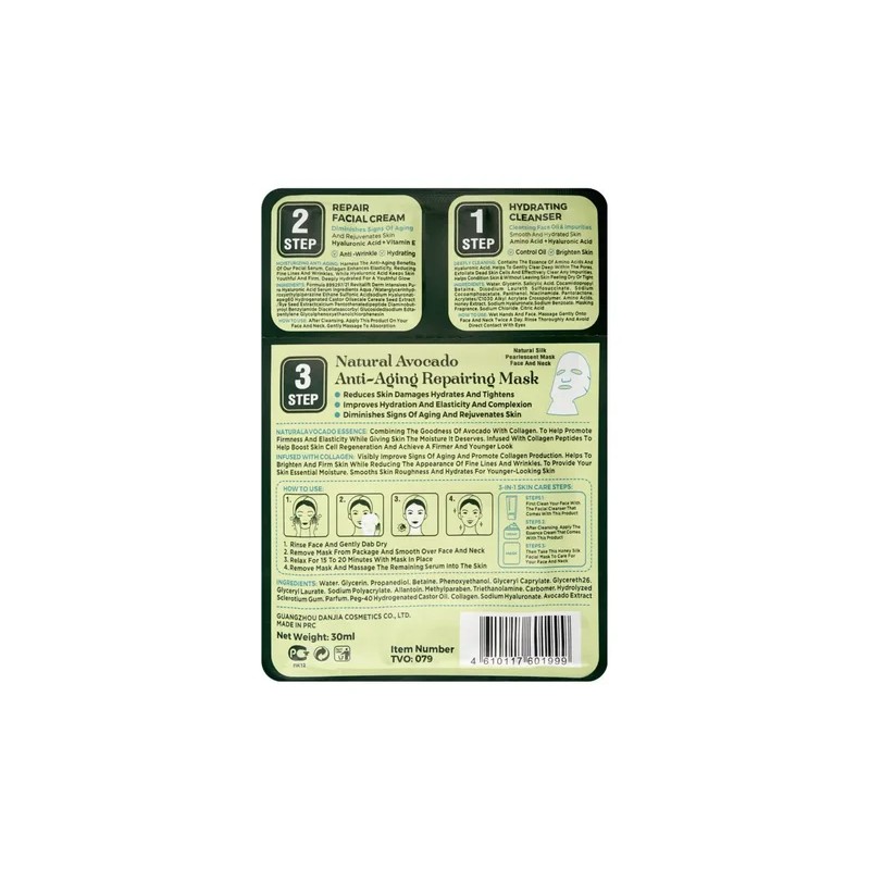 Mascarilla Reparadora Antiedad De Aguacate Natural Tvo 10pcs