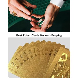 YIMINGOUFEI Foil Plastic Waterproof Poker Cards, Magic Game Playing Deck for Game Family and Birthday Party (Pure Gold Foil, Gold)
