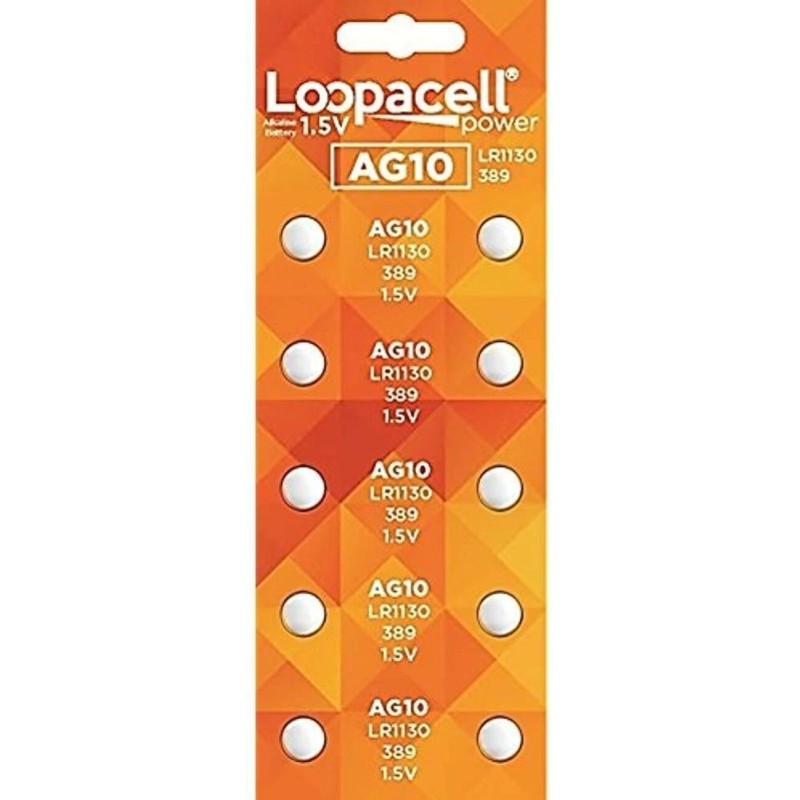 20 AG10 LR1130 LR1131 389A 389 Loopacel 1.5 Volt Alkaline
