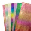 8 x 12 inches Holographic Iridescence Crocodile Faux Leather Sheets,