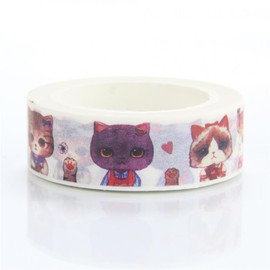 koneko Masking Tape Cat 3.9 ft (10 m) x 0.6 inches (15 mm)