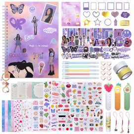 DIY Journal Set Kit with Olivia Inspirational Stickers, Gifts for Rodrigo OR Fans Teen Girls Kids, Notebook Scrapbook & Diary Supplies for Ages 8-14, Art and Olivia Merch Stuff Girl Trendy Gifts
