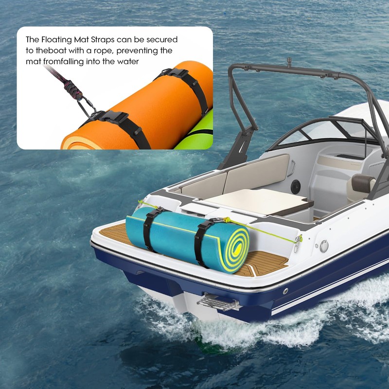 Multifunctional Floating Mat Straps with Quick Release Buckles, Suitable for