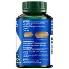 Nature's Own 4 in 1 Concentrated Fish Oil Capsules 90 - Naturally Derived Omega 3 - Supports Mental Function - Maintains healthy Nervous System Function, Heart, & Eye Health - Odourless Formula
